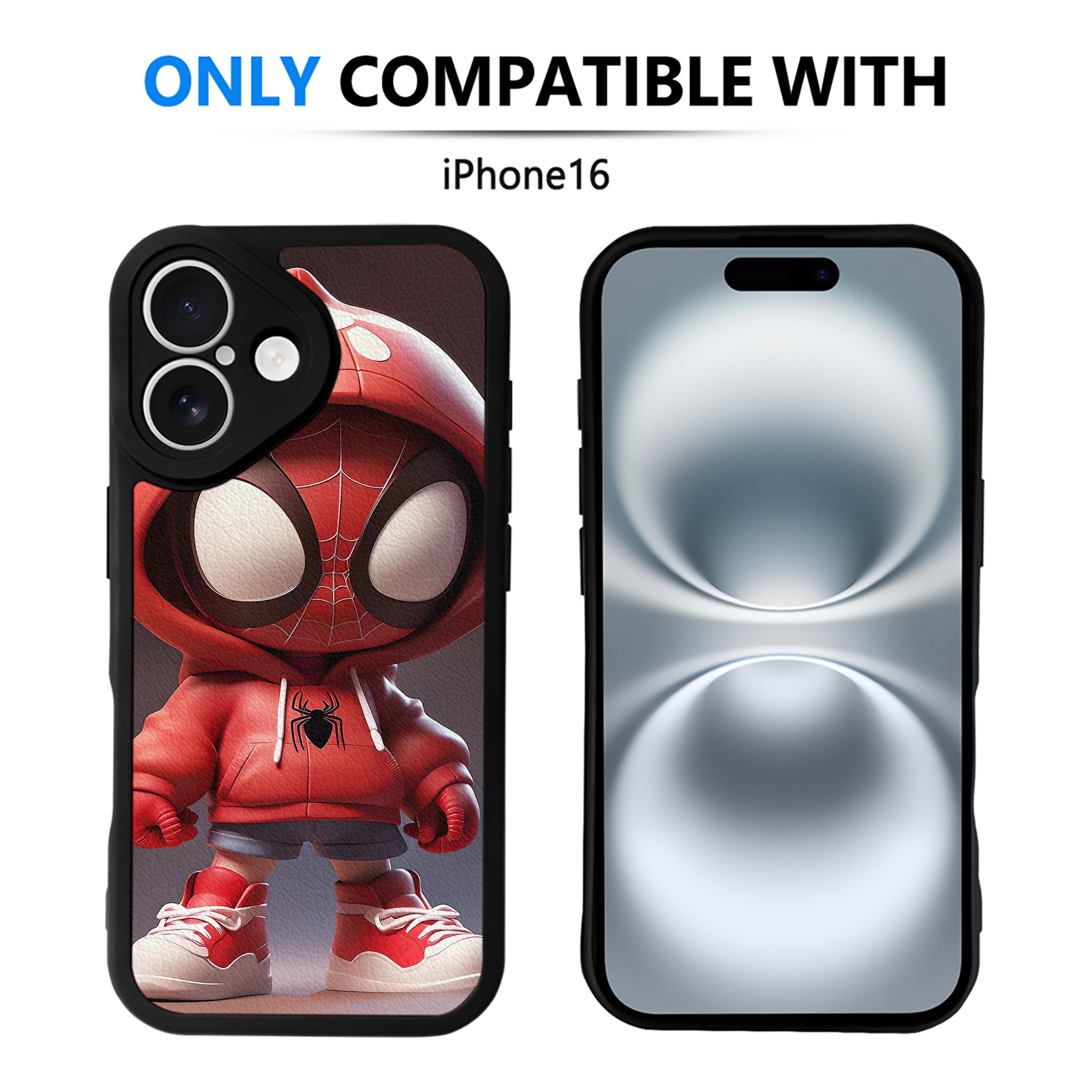 （画像用） Spider Man スパイダーマン 【iPhone 16シリーズ対応】シリコンスマホケース（レザー調） 材質：シリコン